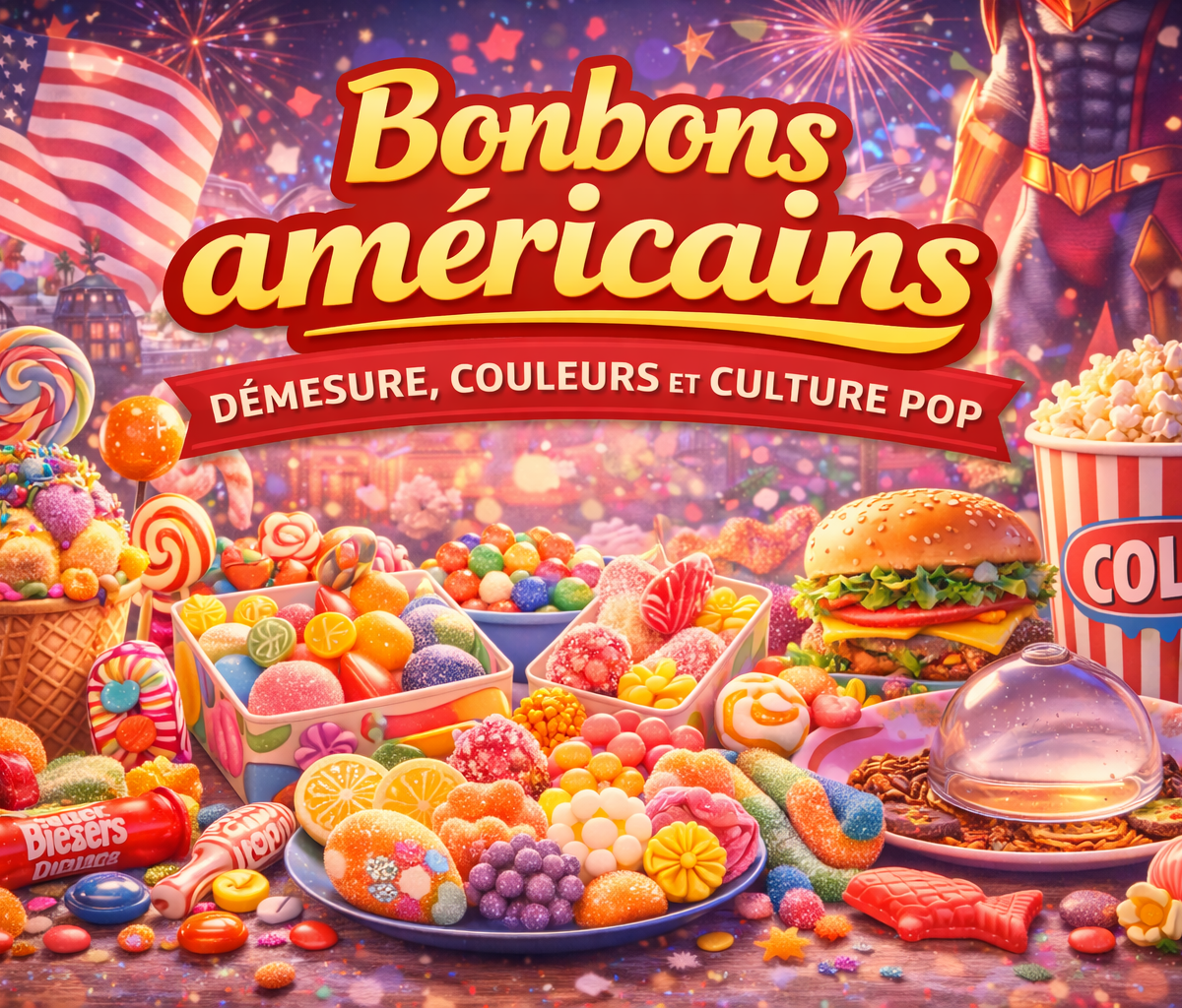 Bonbons américains démesure, couleurs et culture pop