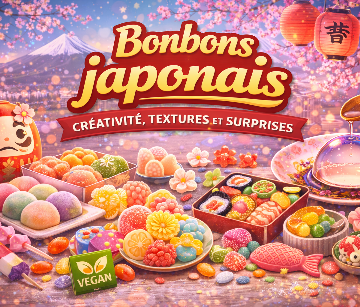 Bonbons japonais créativité, textures et surprises