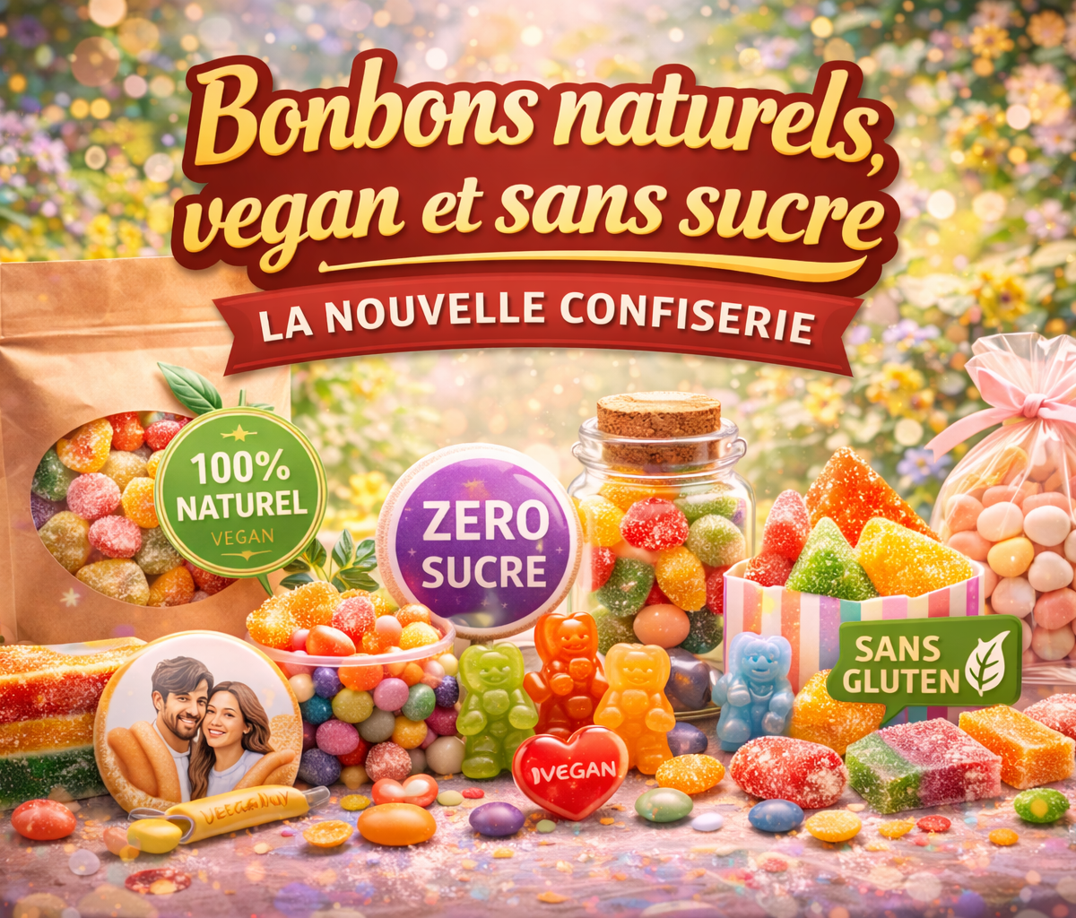 Bonbons naturels, vegan et sans sucre la nouvelle confiserie