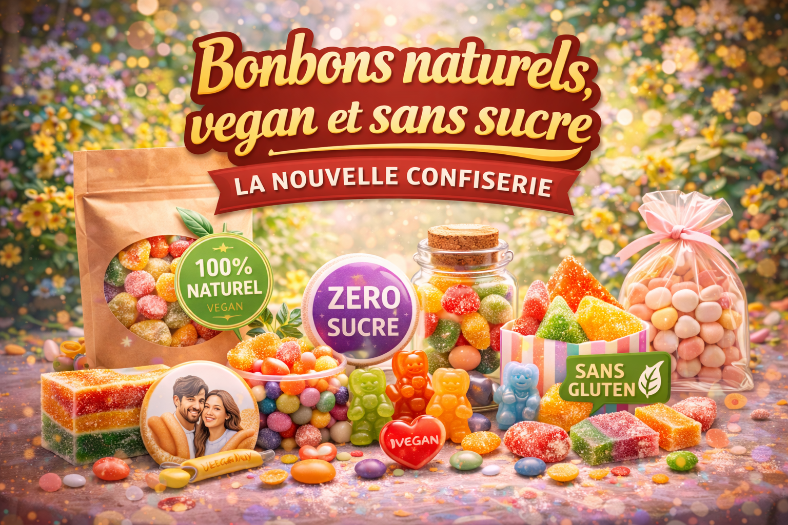 Bonbons naturels, vegan et sans sucre la nouvelle confiserie