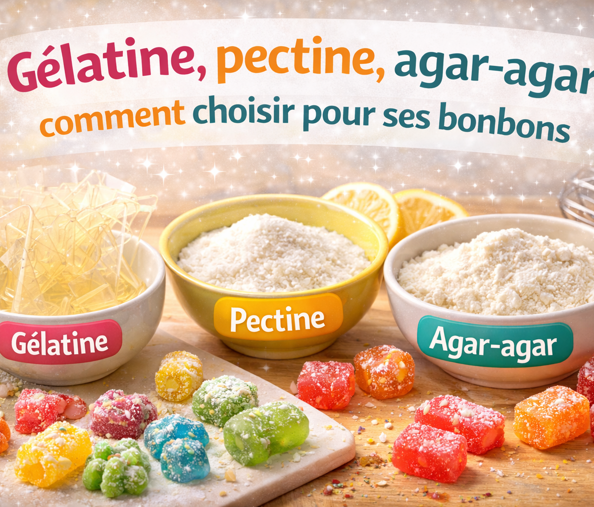 Gélatine, pectine, agar-agar comment choisir pour ses bonbons