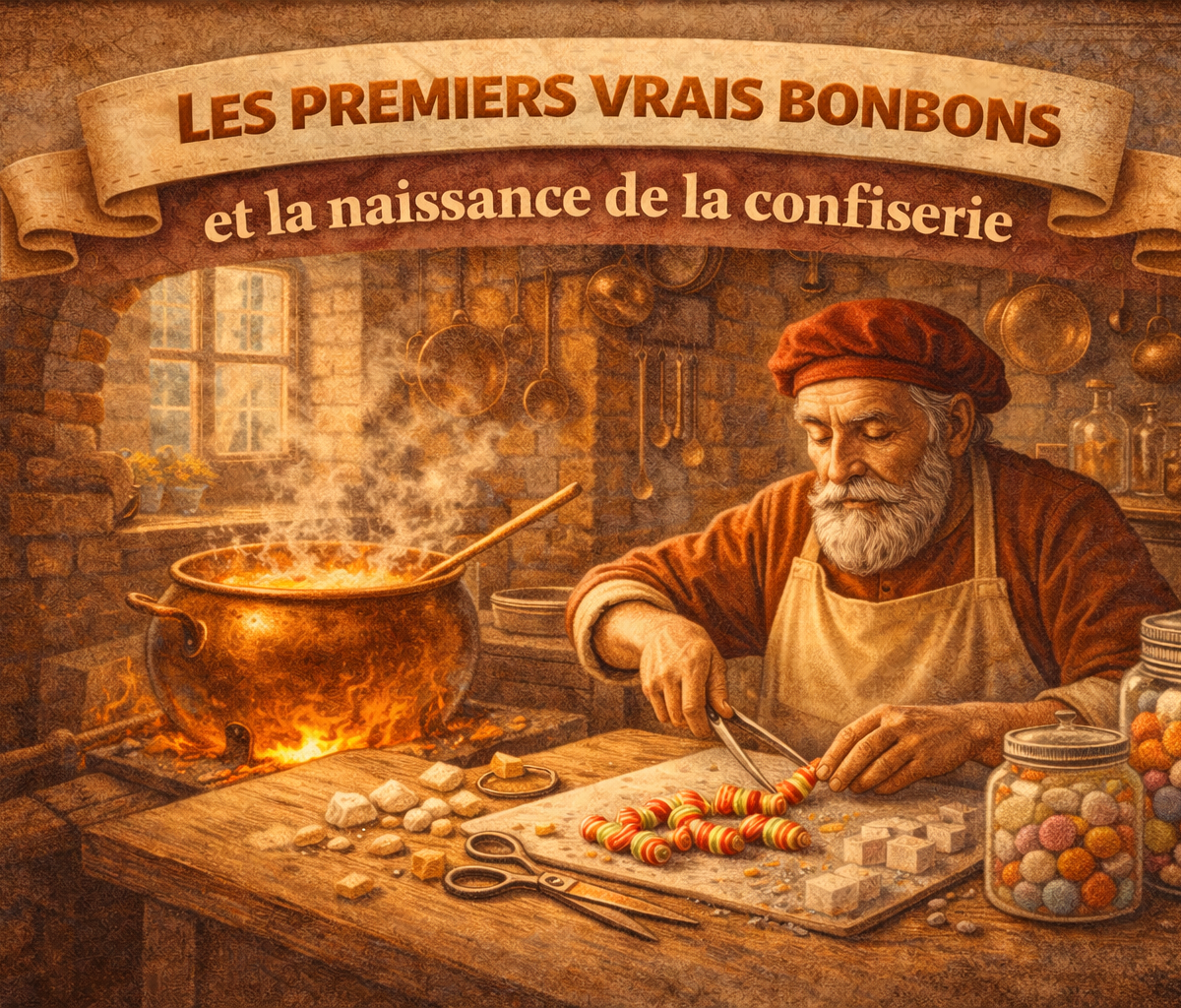 Les premiers vrais bonbons et la naissance de la confiserie